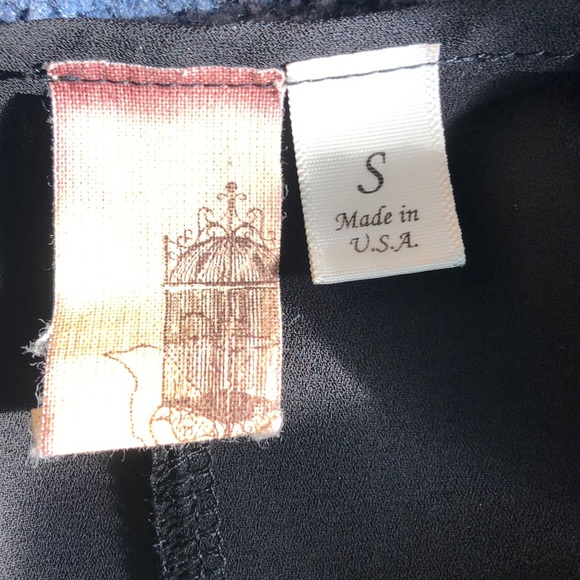 Anthro | Birdcage Label Black Semi Sheer Blouse - Picture 5 of 5